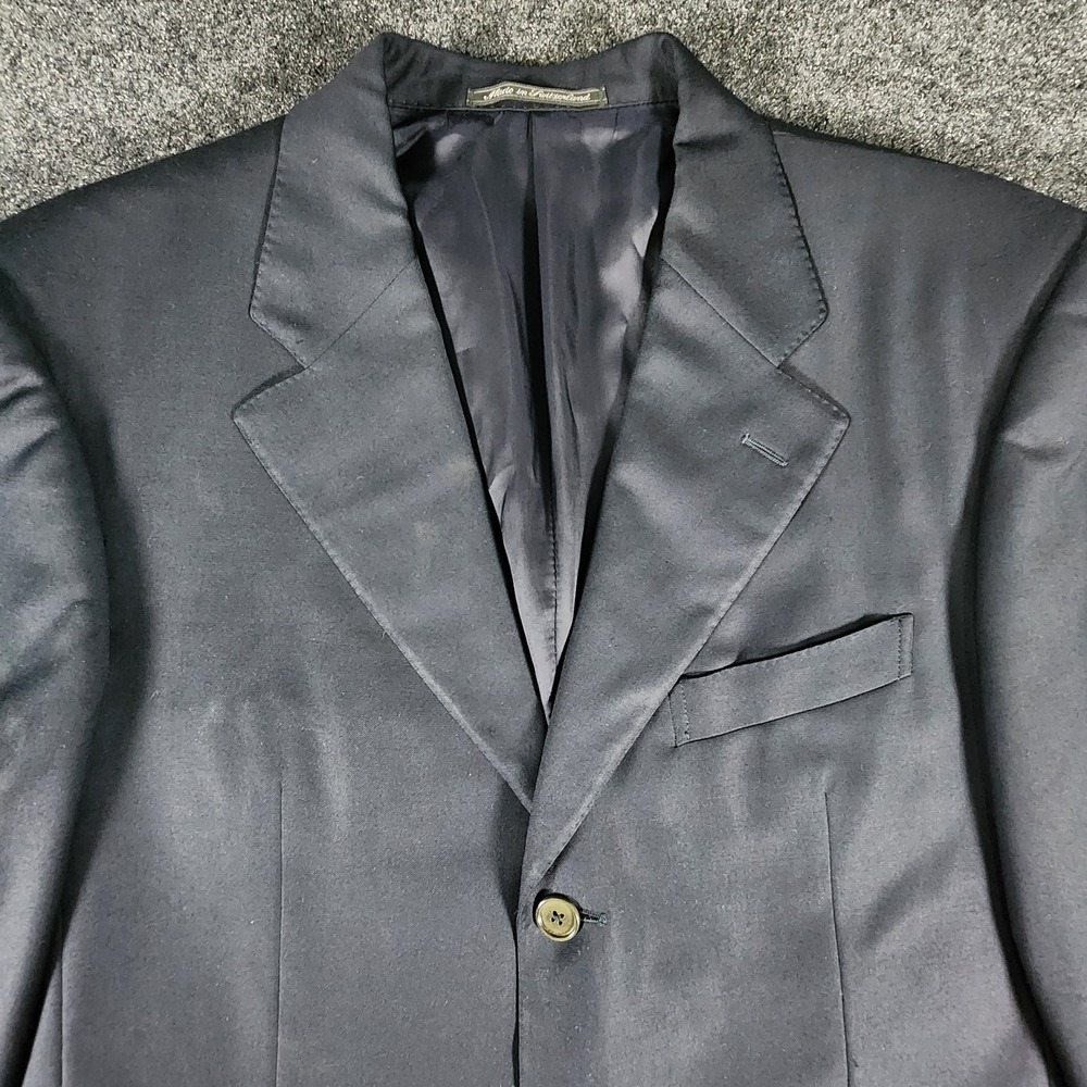 Ermenegildo Zegna Sport Coat Suit Jacket Blazer 38R Dark Navy 3-Button Wool - Picture 2 of 16